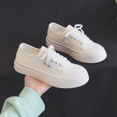 Thin Big Head Canvas Shoes Women's Shoes 2021 New Spring And Autumn Cloth Shoes
