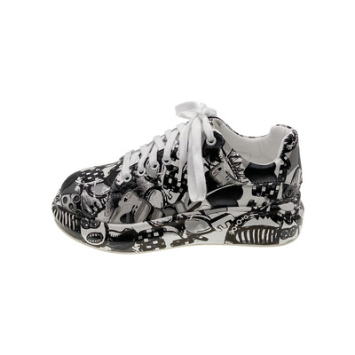 Lovers' Thick-soled Casual Shoes, Painted Sneakers, Trendy Sneakers