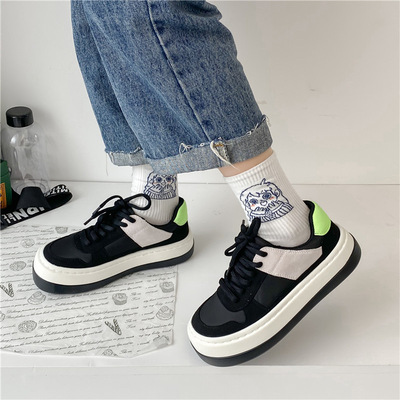 New Autumn Korean Student Canvas Shoes With Thick Soles