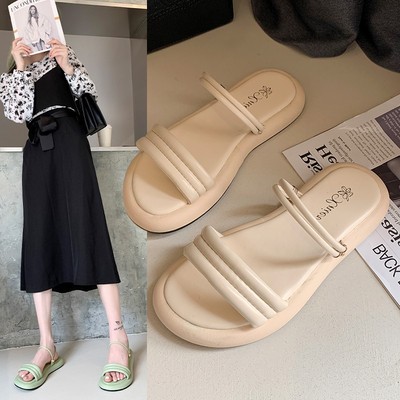 New Round Toe Platform Platform Casual Sandals Comfortable Student Sandals