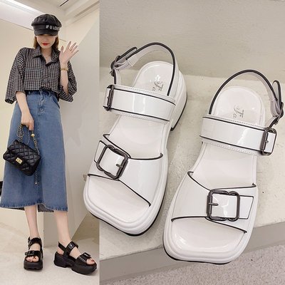 Net Red Sponge Cake Flat Student Fashion Roman Beach Shoes