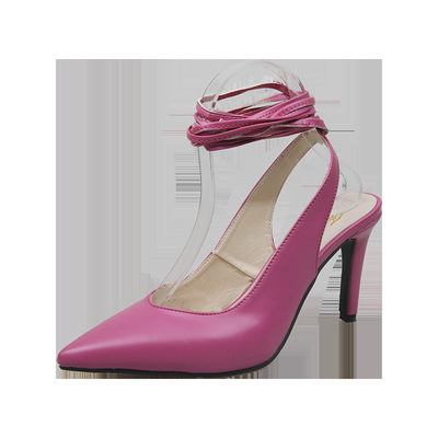 Fashion European And American Pointed Toe Ring Lace Sexy Catwalk Stiletto Sandals