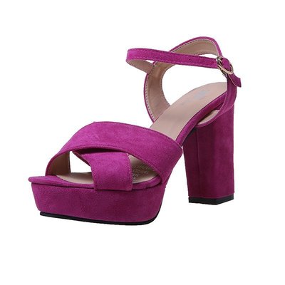 High-heeled European And American Fashion Hollow Sandals With Thick Heels