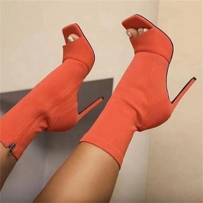 Pure Color High Heels Square Toe European And American Fashion Fashion Fish Mouth Stiletto