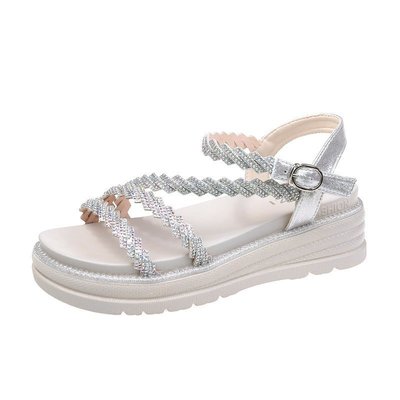 Trifle Platform Rhinestone Sandals Women's New Beach Roman Shoes