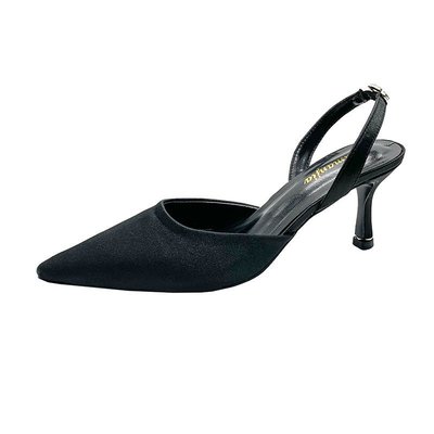 Pointed Toe High Heels Female Backspace Stiletto Sandals Letter Rhinestone Sandals