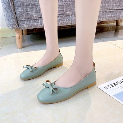 Korean Version Of Simple Bowknot Soft Bottom Flat Shoes Breathable Pregnant Women Tide