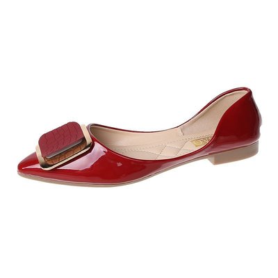 All-match Pointed-toe Shallow Mouth Buckle Soft-soled Scoop Shoes Fairy Style Evening Shoes