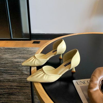 French High Heels Sexy Stiletto Women's Shoes Pointed Toe Hollow Stilettos