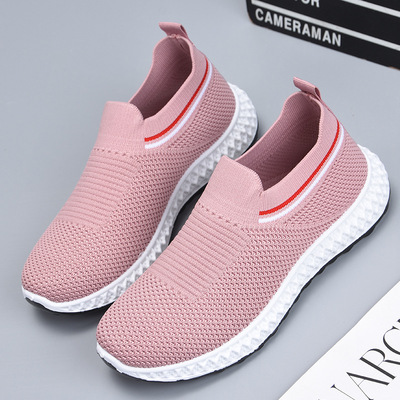 Mesh Casual Sneakers, Fashion Korean Socks Shoes, One-step Flying Shoes