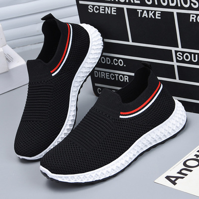 Mesh Casual Sneakers, Fashion Korean Socks Shoes, One-step Flying Shoes