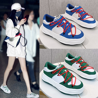 Super Fire Niche Lace-up Sneakers Retro Street Shooting White Shoes
