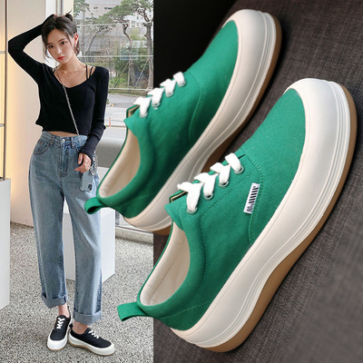 New Canvas Shoes All-match Thick-soled Student Casual Shoes