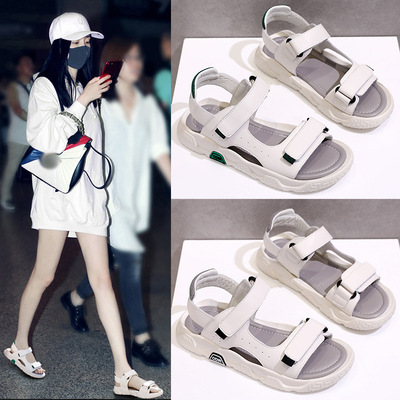 All-match Fashion Net Red Soft-soled Velcro Roman Flat Shoes