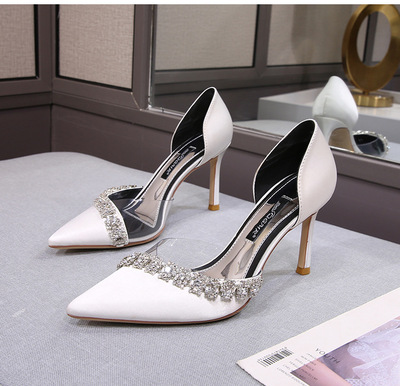 White Silk 8.5cm Heels