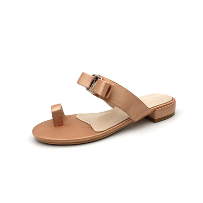 Flat Bottom Net Red Fairy Korean Version Of Wild Girl Bow Sandals Simple