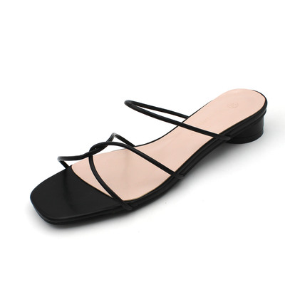 Simple And Versatile Thin Strap Flat Sandals Korean Fashion Slippers