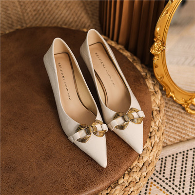 Slim Heels And Soft Leather Ladies Temperament Can Be Worn On The Heel