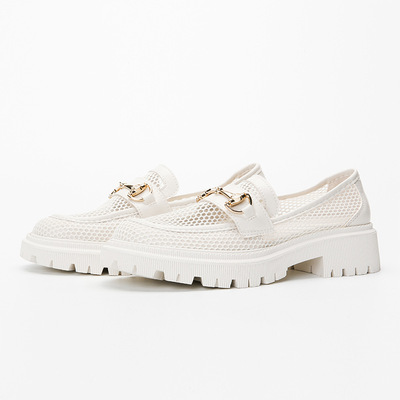 Mesh Hollow Platform Platform Platform With College Style Casual Loafers
