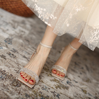 High-heeled Stiletto Fairy Style Ins Tide With Rhinestones