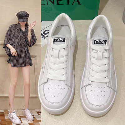 New Leather Round-toe Flat-bottom Student Casual Sneakers