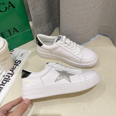 New Leather Round-toe Flat-bottom Student Casual Sneakers