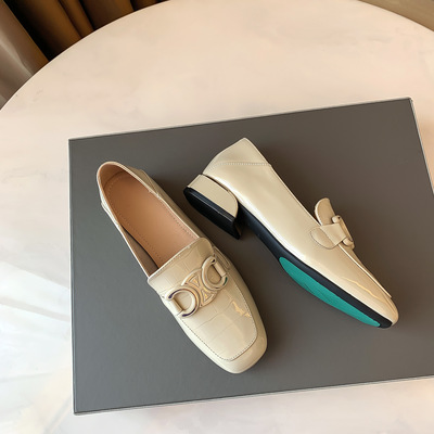 The First Layer Of Cowhide Loafers Autumn New Deep-mouth Leather British Style