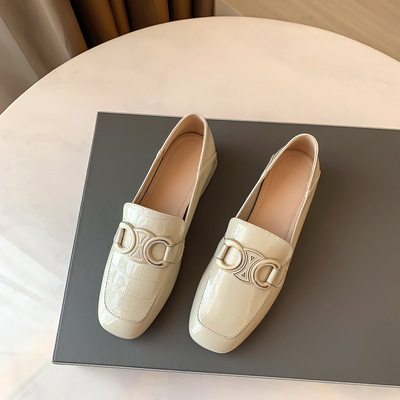 The First Layer Of Cowhide Loafers Autumn New Deep-mouth Leather British Style