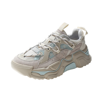 Autumn New Thick-soled Round Toe Lace-up Sports Casual Daddy Shoes