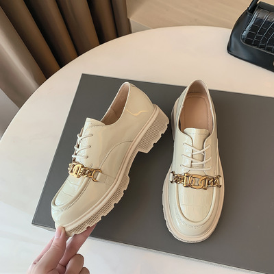 Loafers Women's Fall 2021 New Leather Round Toe British Style
