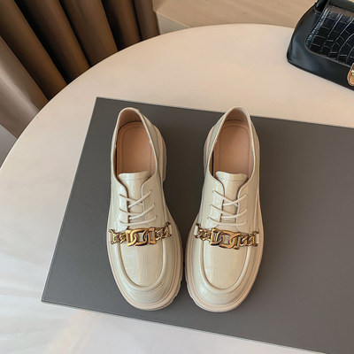 Loafers Women's Fall 2021 New Leather Round Toe British Style