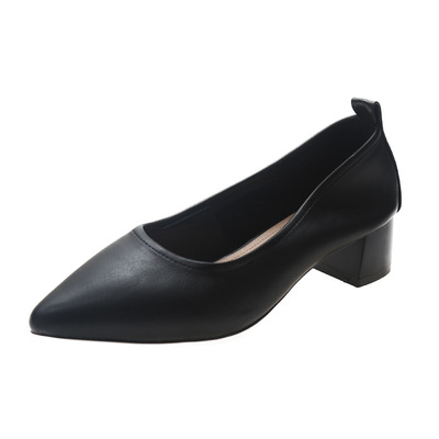 Black Pointed Summer New Rough With Casual Professional Shallow Mouth