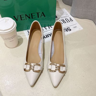 Fashion Shallow Mouth New Pointed Thick Heel Casual High Heel