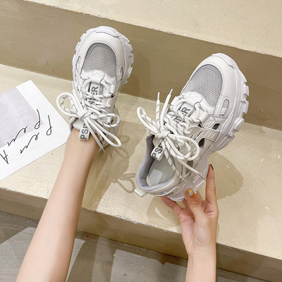 New Hollow Breathable Lace-up Sports Women's Daddy Shoes