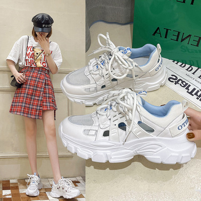 New Hollow Breathable Lace-up Sports Women's Daddy Shoes