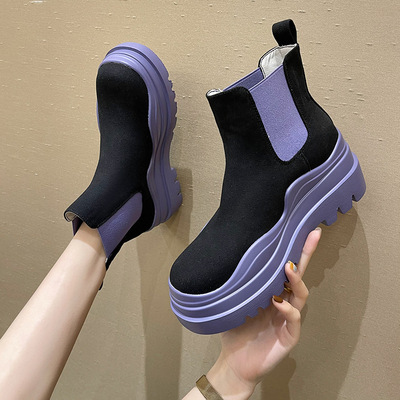 Denim Chelsea Boots Martin Boots British Style