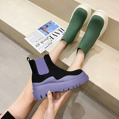 Denim Chelsea Boots Martin Boots British Style
