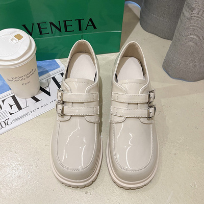 New Thick-heeled High-heeled British Style Breathable Small Leather Shoes All-match