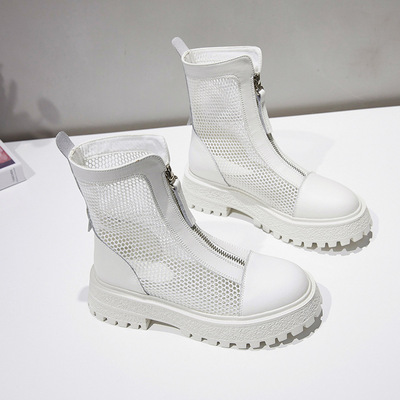 Martin Boots Summer Thin Hollow Breathable Thick-soled Net Boots Net Red Sandals