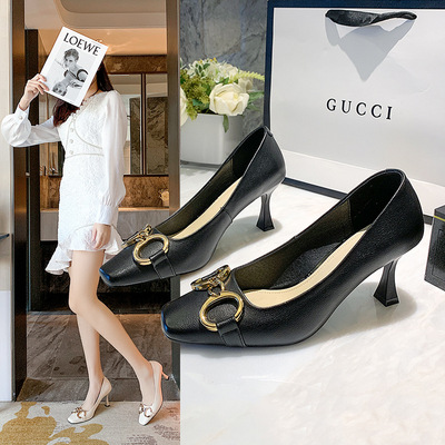 High Heels Solid Color Low Cut Shallow Mouth Women's Daily Breathability