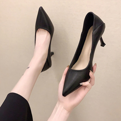 Low-top Solid Color Stiletto Daily Shallow Mouth Commuter Professional Shoes