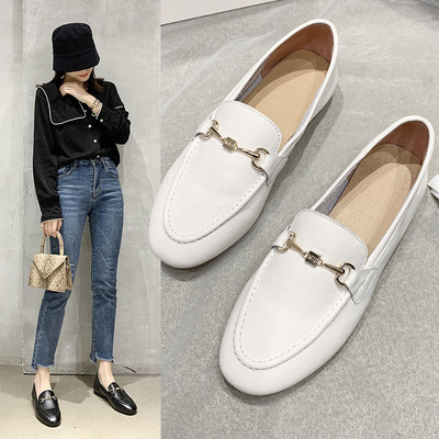 Spring New Leather One-legged Casual Loafers