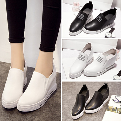 Korean Style Small White Shoes Cowhide Women's Shoes Casual Spring And Autumn Thick Bottom