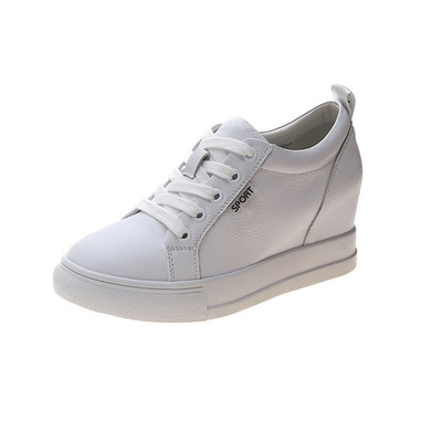 Korean Style Small White Shoes Cowhide Women's Shoes Casual Spring And Autumn Thick Bottom
