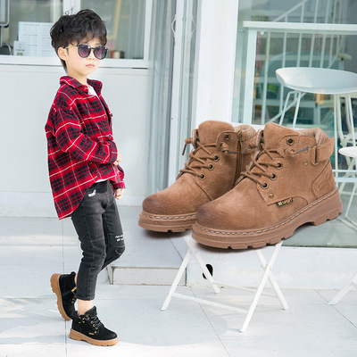 Autumn And Winter New Style Children's Fashion Casual Boys And Girls High-top Boots